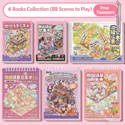TELADO DIY 3D Scene Stickers collection book landscaping sticker handbook sticker scene sticker 3D three-dimensional miniature hut girl children's educational toy DIY handbook sticker decoration creative sticker#82