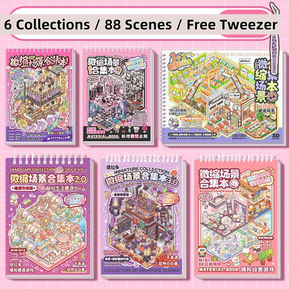 TELADO DIY 3D Scene Stickers Collection Ben 5.0 New Landscaping Sticker Scene Hand Account Sticker Set Three-dimensional Miniature Cabin Girls Children's Educational Toys DIY Hand Account Sticker Decorative Sticker#101