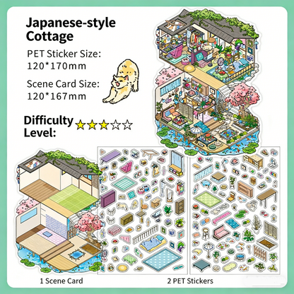 Infeelme's 8th play of DIY 3D Scene Stickers in open today, My Cabin Landscaping Sticker Cute DIY Handmade Miniature Scene Sticker#158