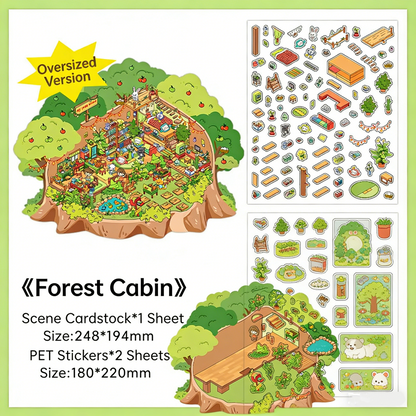 Infeelme's Third play of DIY 3D Scene Stickers  in open today, Large Miniature Scene Island Life Galaxy Home#116
