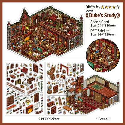 Infeelme's 25th play of DIY 3D Scene Stickers in open today, Landscaping Stickers Large Star Apple Tree House My Cabin Stickers#144