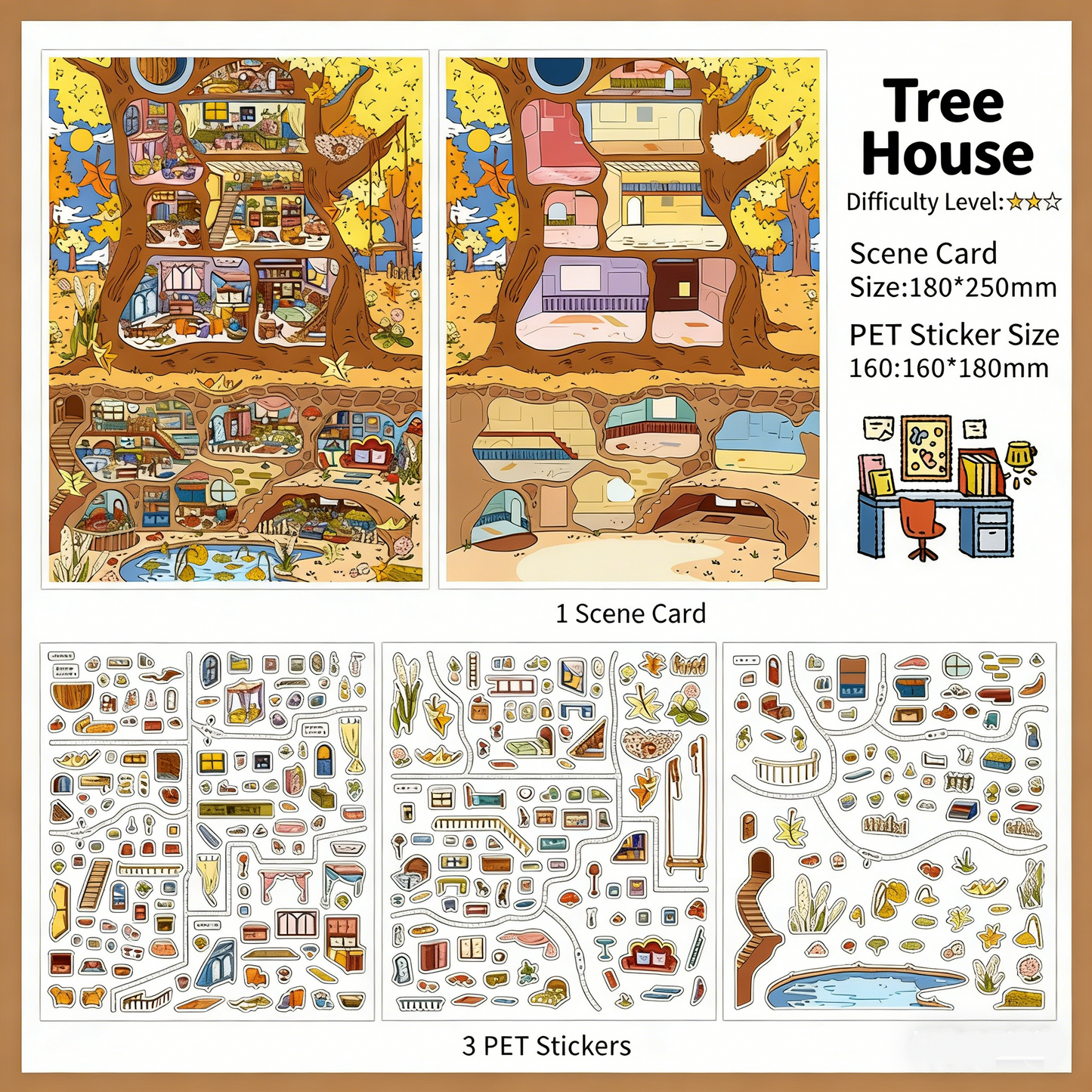 Infeelme's 23rd play of DIY 3D Scene Stickers in open today, Large My Cabin 23.0 scene Pixel Wind Sticker#127