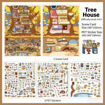 Infeelme's 23rd play of DIY 3D Scene Stickers in open today, Large My Cabin 23.0 scene Pixel Wind Sticker#127