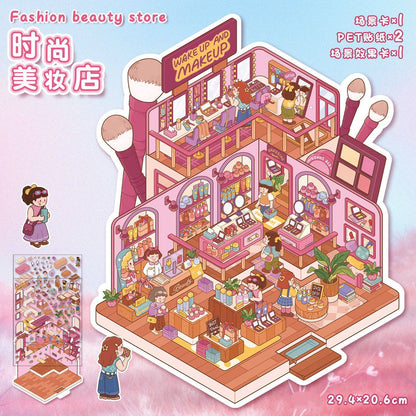YiLan DIY 3D Scene Stickers 94.0 Queen Villa Forest Cabin Miniature Scene #256