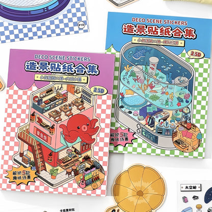 Infeelme new DIY 3D Scene Stickers collection of Meow Meow store is a miniature scene sticker book#157