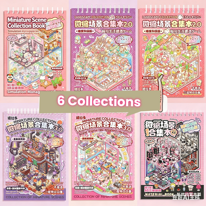 TELADO DIY 3D Scene Stickers Collection Book 8.0 Landscaping Stickers Fun Cartoon Three-dimensional Cabin Handbook Stickers Girls Children's Educational Toys DIY Adults Unzip Handbook Stickers Decorative Stickers#81