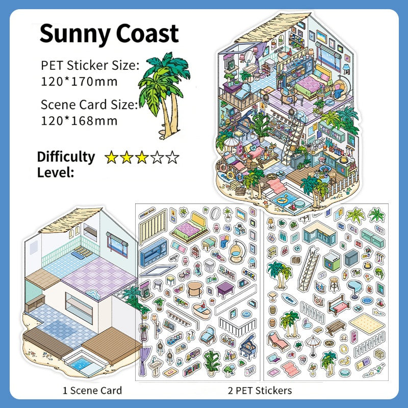 Infeelme's 8th play of DIY 3D Scene Stickers in open today, My Cabin Landscaping Sticker Cute DIY Handmade Miniature Scene Sticker#158