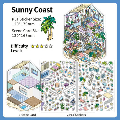 Infeelme's 8th play of DIY 3D Scene Stickers in open today, My Cabin Landscaping Sticker Cute DIY Handmade Miniature Scene Sticker#158