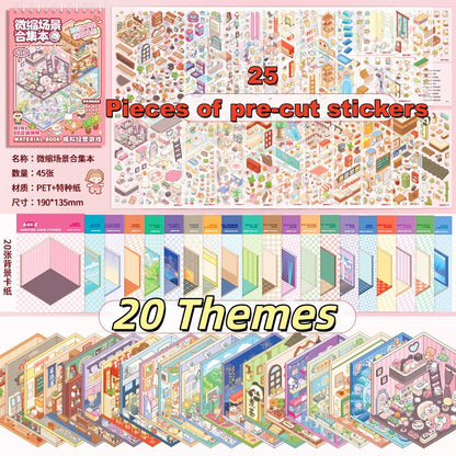 Scene Sticker Collection Book | 3D House Gift for Girls # 71