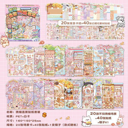 Capybara DIY 3D Scene Stickers Collection Book Large Miniature Scene #258