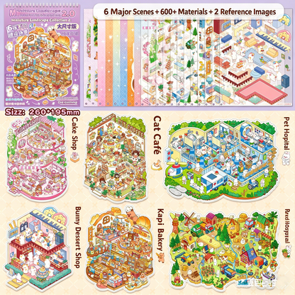 YiLan DIY 3D Scene Stickers 1.0 Miniature Scene Collection Book – Large Size #328