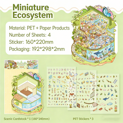 Meow Leisure Day | Large 3D Stereoscopic House DIY Stress Relief Stickers # 72