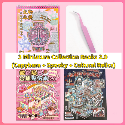 Sticker Small Nose Ga Microhole Miniature Scene Collection This Handbook Scene 3D Stereo Miniature Cabin Girls Children's Educational Toys DIY Handbook Sticker Decoration Creative Sticker#102