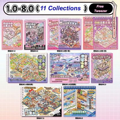 TELADO DIY 3D Scene Stickers collection book landscaping sticker handbook sticker scene sticker 3D three-dimensional miniature hut girl children's educational toy DIY handbook sticker decoration creative sticker#82