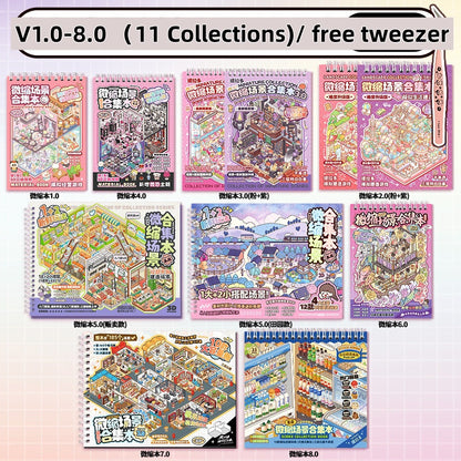 TELADO DIY 3D Scene Stickers Collection Ben 5.0 New Landscaping Sticker Scene Hand Account Sticker Set Three-dimensional Miniature Cabin Girls Children's Educational Toys DIY Hand Account Sticker Decorative Sticker#101