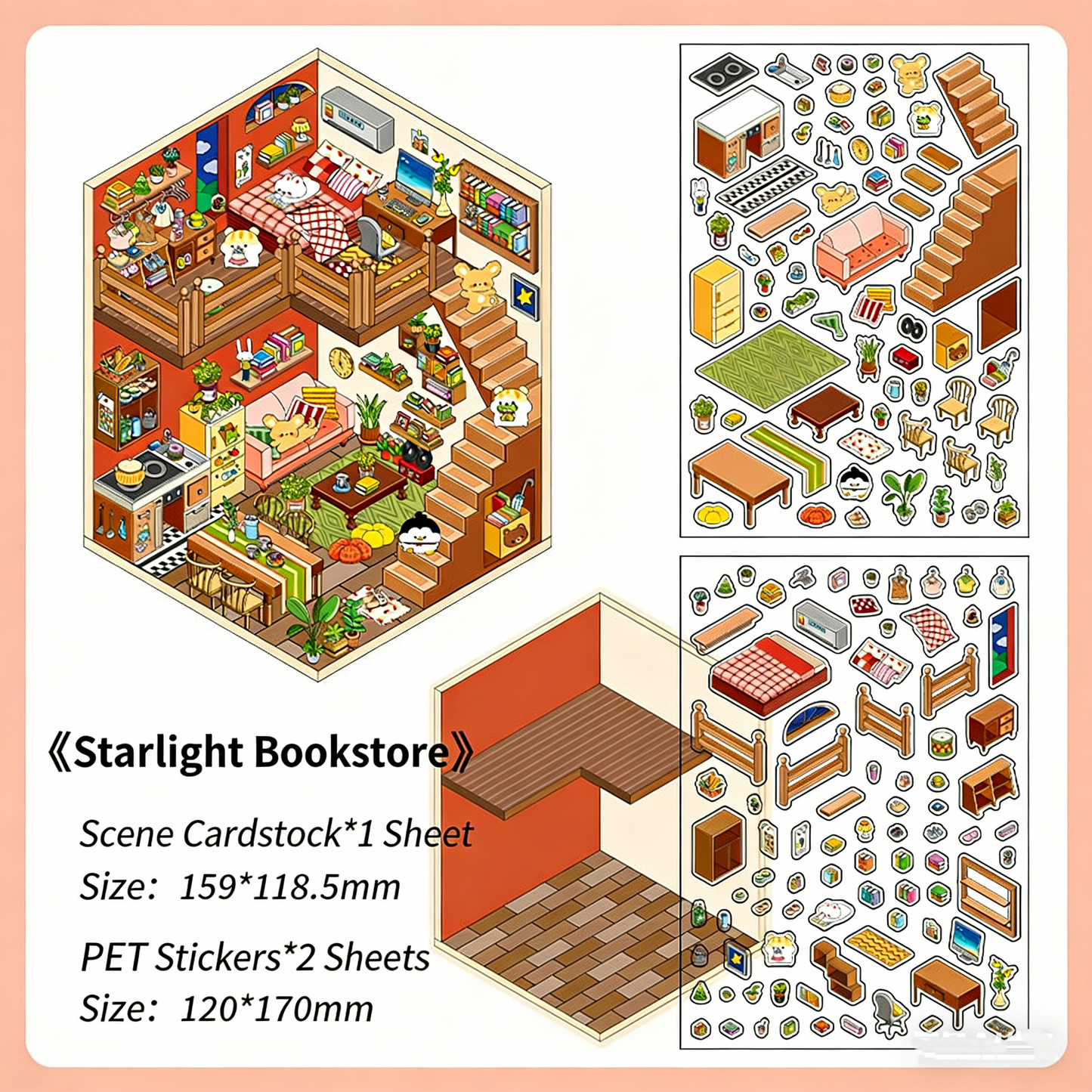 Infeelme's Third play of DIY 3D Scene Stickers  in open today, Large Miniature Scene Island Life Galaxy Home#116