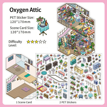 Infeelme's 8th play of DIY 3D Scene Stickers in open today, My Cabin Landscaping Sticker Cute DIY Handmade Miniature Scene Sticker#158