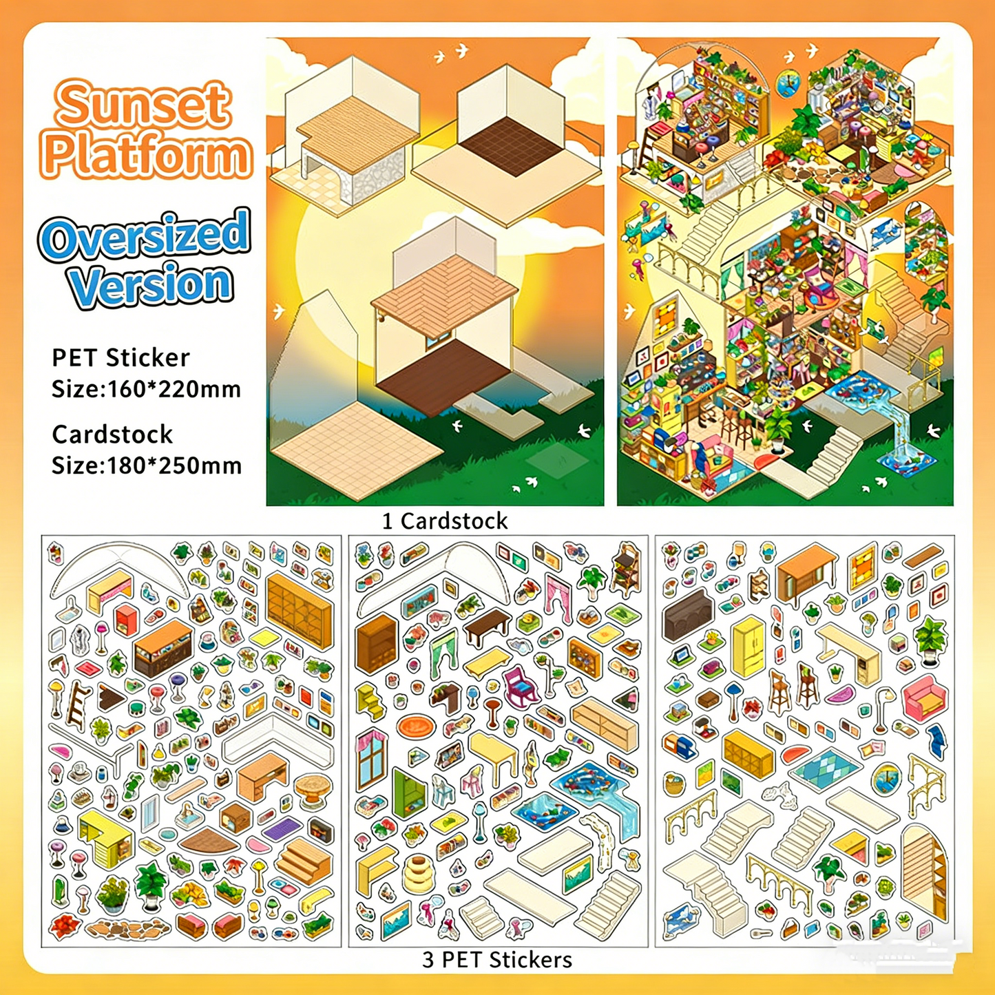 Infeelme's 7th play of DIY 3D Scene Stickers in open today, My Cabin 2.5D Landscaping Stickers Cute DIY Handmade Miniature Scene Stickers#148