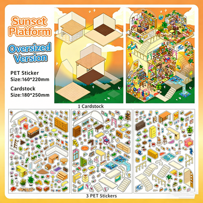 Infeelme's 7th play of DIY 3D Scene Stickers in open today, My Cabin 2.5D Landscaping Stickers Cute DIY Handmade Miniature Scene Stickers#148
