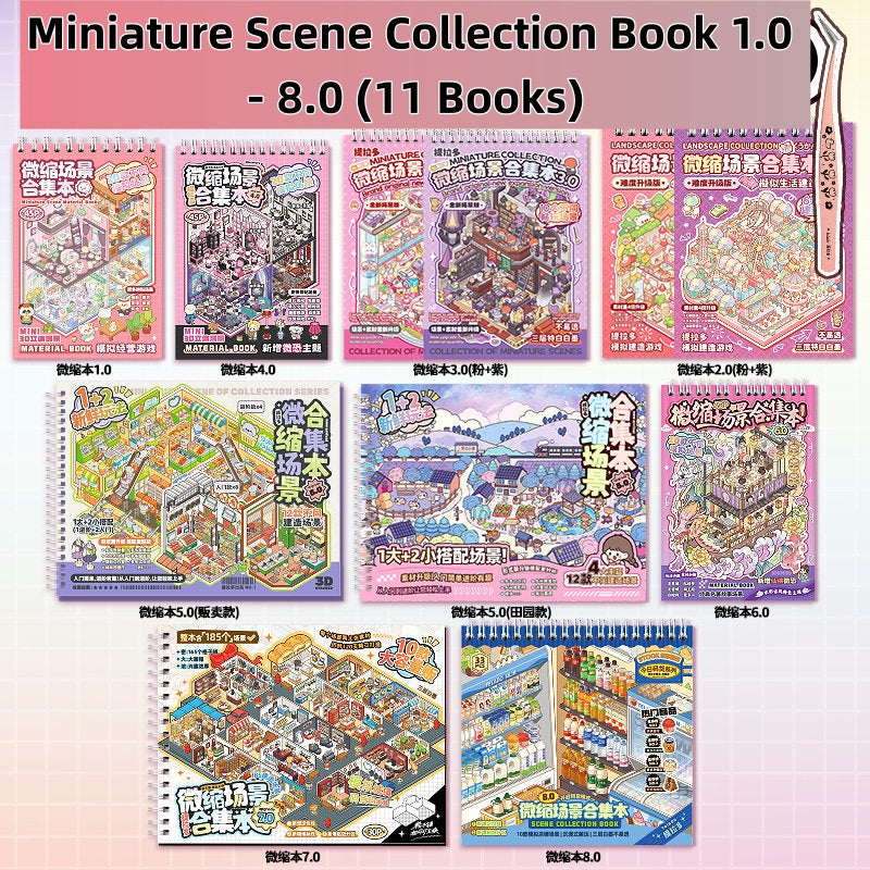 TELADO DIY 3D Scene Stickers Collection Book 8.0 Size Goods Landscaping Sticker Handbook Sticker Scene Small Supermarket Cartoon Cabin Girl Children's Educational Toys DIY Snacks Handbook Sticker Decorative Sticker#98