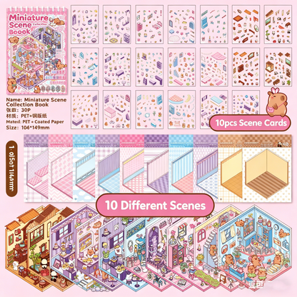 YiLan DIY 3D Scene Stickers 1.0 Miniature Scene Collection Book – Large Size #328