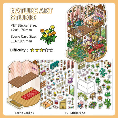 Infeelme's 8th play of DIY 3D Scene Stickers in open today, My Cabin Landscaping Sticker Cute DIY Handmade Miniature Scene Sticker#158