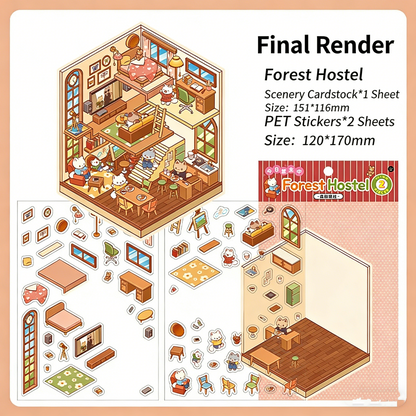 Infeelme's third play of DIY 3D Scene Stickers in open today, Landscaping Sticker 3.0 Miniature Scene Sticker Large#120