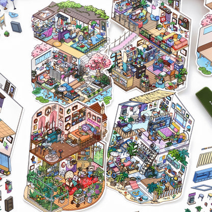 Infeelme's 8th play of DIY 3D Scene Stickers in open today, My Cabin Landscaping Sticker Cute DIY Handmade Miniature Scene Sticker#158