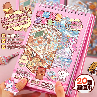 Capybara DIY 3D Scene Stickers Collection Book Large Miniature Scene #258