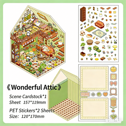 Infeelme's Third play of DIY 3D Scene Stickers  in open today, Large Miniature Scene Island Life Galaxy Home#116