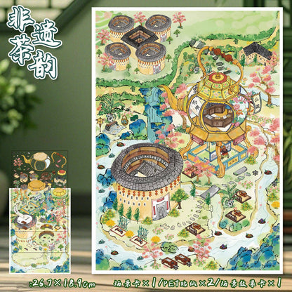 YiLan DIY 3D Scene Stickers 94.0 Queen Villa Forest Cabin Miniature Scene #256