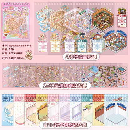 Capybara DIY 3D Scene Stickers Collection Book Large Miniature Scene #258