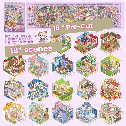 Scene Sticker Collection Book | 3D House Gift for Girls # 71