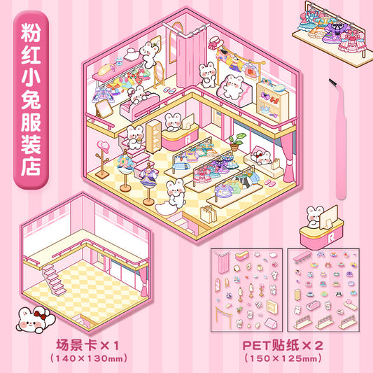 Capybara DIY 3D Scene Stickers cute pet series #259