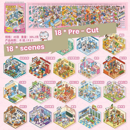Scene Sticker Collection Book | 3D House Gift for Girls # 71
