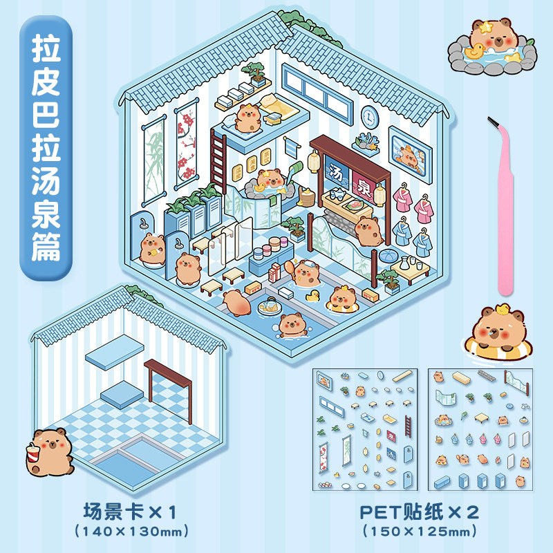Capybara DIY 3D Scene Stickers cute pet series #259