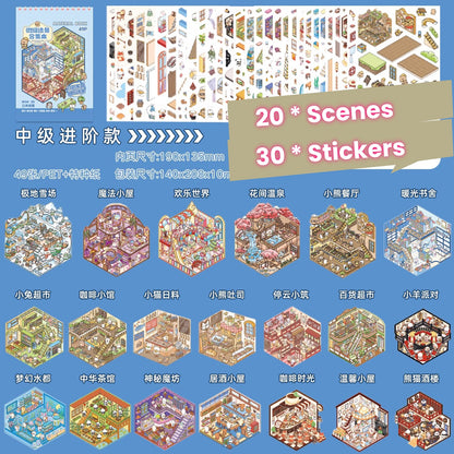 Scene Sticker Collection Book | 3D House Gift for Girls # 71
