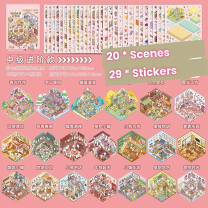 Scene Sticker Collection Book | 3D House Gift for Girls # 71