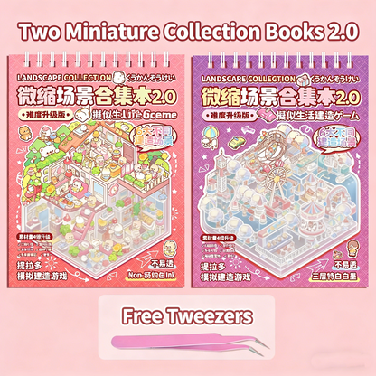 TELADO DIY 3D Scene Stickers collection book landscaping sticker handbook sticker scene sticker 3D three-dimensional miniature hut girl children's educational toy DIY handbook sticker decoration creative sticker#82