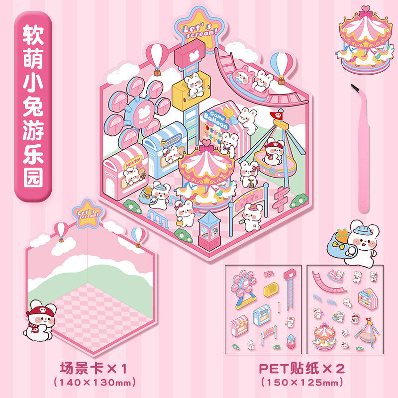 Capybara DIY 3D Scene Stickers cute pet series #259