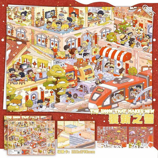 Winter Wonderland DIY 3D Scene Stickers 2 Cute Miniature Scenes(L)