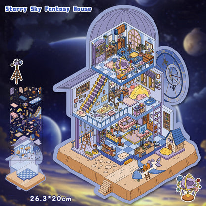 Luxury Large Scene Stickers | 3D 2-Layer Stackable House DIY # 70