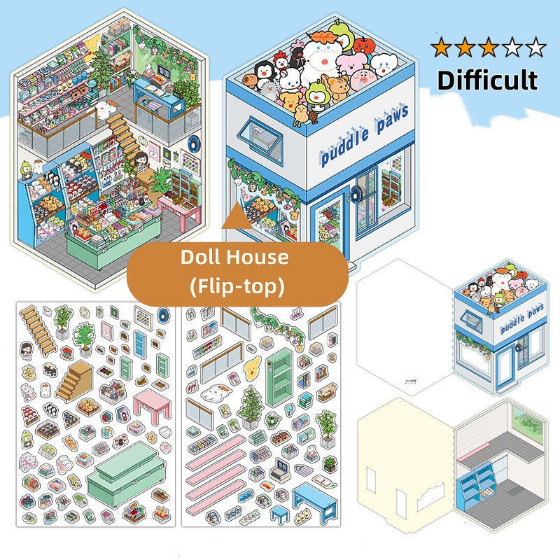Luxury Large Scene Stickers | 3D 2-Layer Stackable House DIY # 70