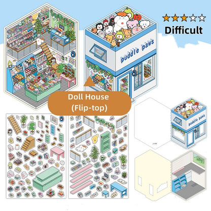 Luxury Large Scene Stickers | 3D 2-Layer Stackable House DIY # 70