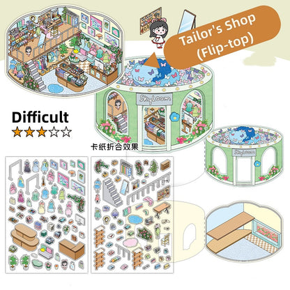 Luxury Large Scene Stickers | 3D 2-Layer Stackable House DIY # 70