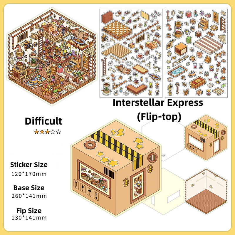 Luxury Large Scene Stickers | 3D 2-Layer Stackable House DIY # 70