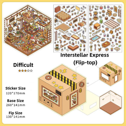 Luxury Large Scene Stickers | 3D 2-Layer Stackable House DIY # 70