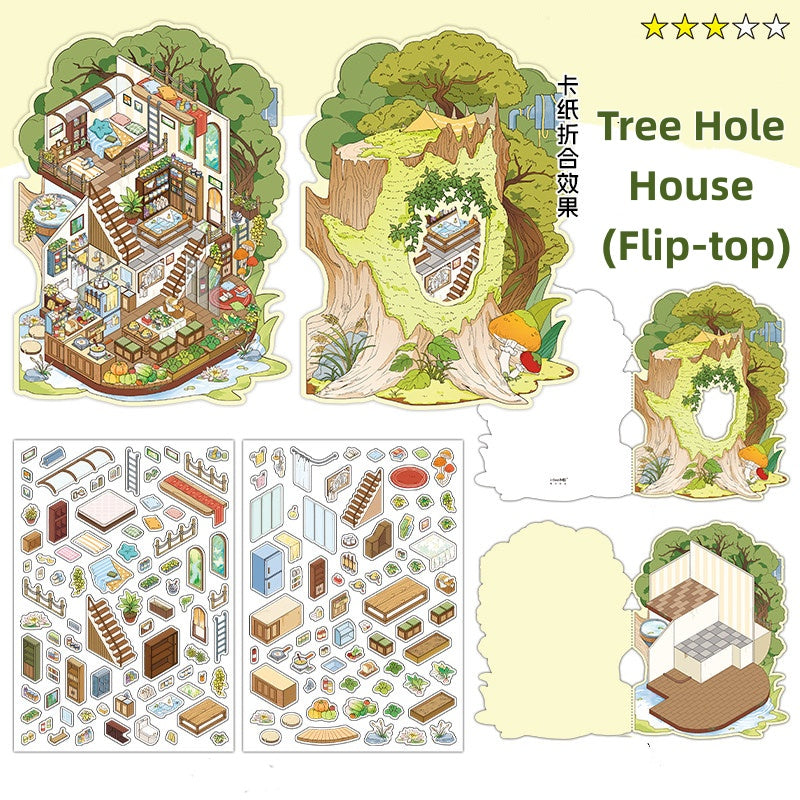 Luxury Large Scene Stickers | 3D 2-Layer Stackable House DIY # 70