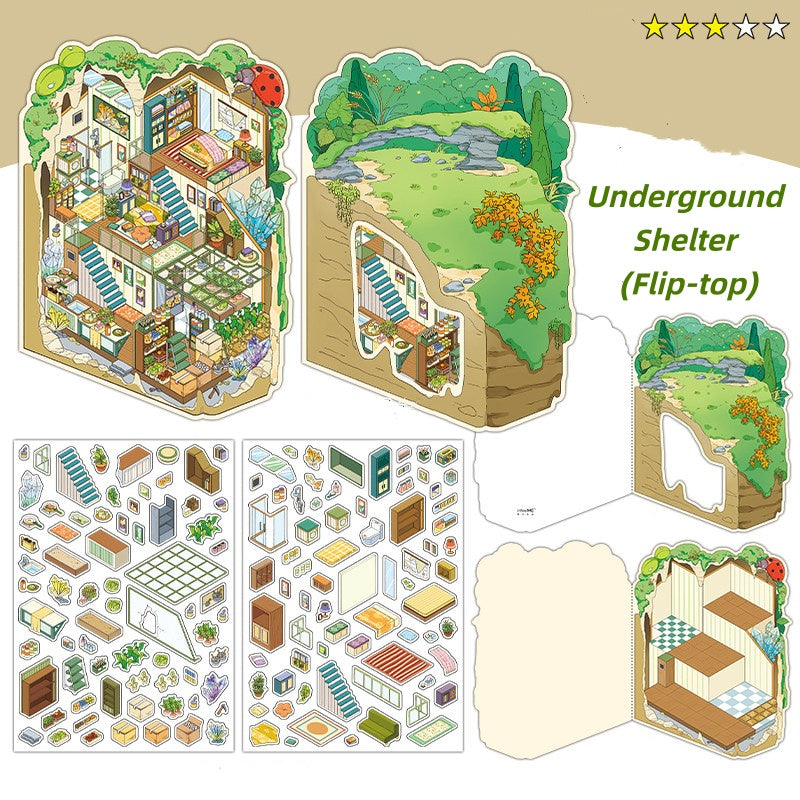 Luxury Large Scene Stickers | 3D 2-Layer Stackable House DIY # 70