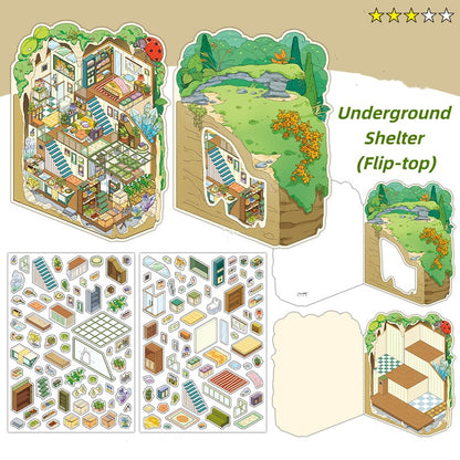 Luxury Large Scene Stickers | 3D 2-Layer Stackable House DIY # 70